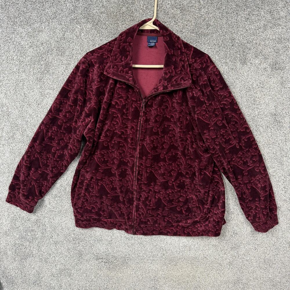 Floral Velvet Jacket XXL Floral Zipper Pockets Classic Dark Romantic Whimsigoth